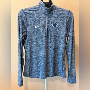 Nike Penn State Nittany Lions Women’s 1/4 Zip Dri-FIT Pullover Blue M Like New